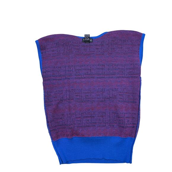 Nordstrom Point of View Abstract geometric pattern Sweater Vest red blue Medium - Picture 4 of 4